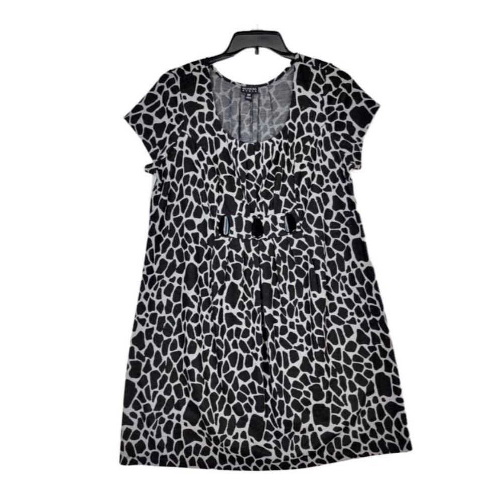 Enfocus Studio Women Sleeveless Trapeze Stretch Dress Size 16W Black/Gray